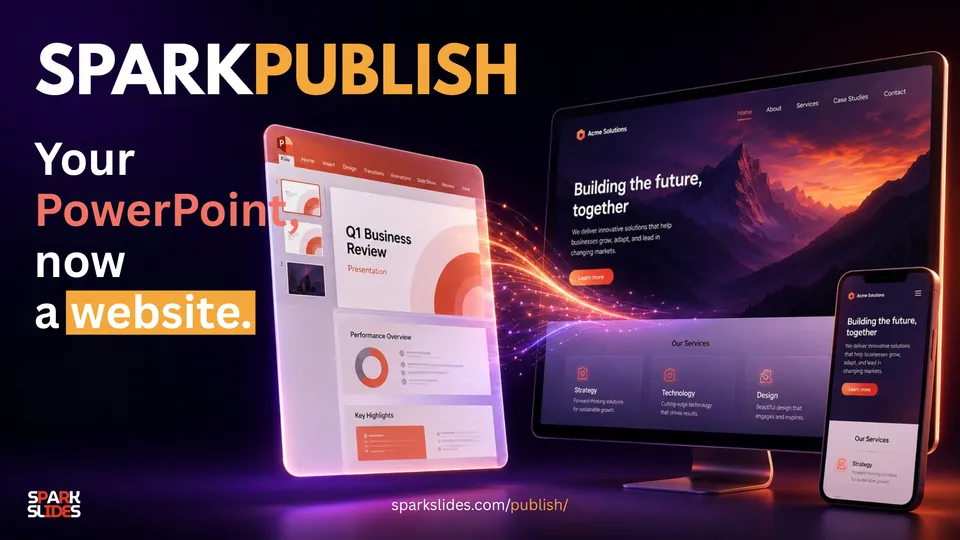 SparkPublish — a PowerPoint deck rendered as a shareable interactive website